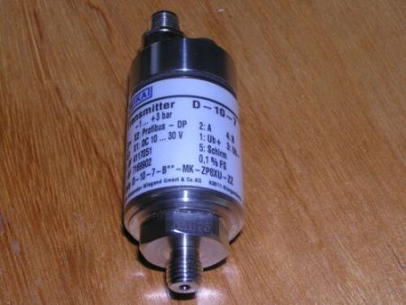 WIKA D-10-7 Pressure Transmitter -1..3 bar + Profibus part no. 7169902 as new