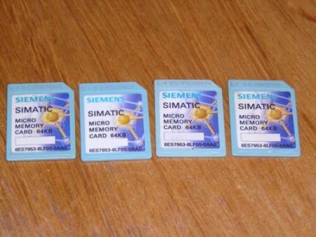Lot of 4x Siemens 6ES7953-8LF00-0AA0 E:04 S7-300/C7/ET200 MMC 64kB excellent