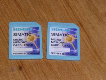 Lot of 2x Siemens 6ES7953-8LG00-0AA0 E:03 S7-300/C7/ET200 MMC 128kB excellent