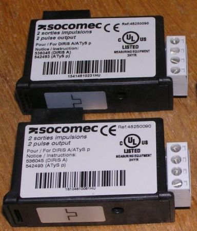 Unused - Lot of 2x SOCOMEC 48250090 2 PULSE Output Module for DIRIS A