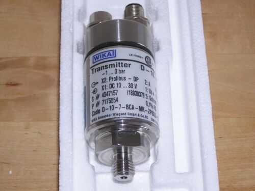 WIKA D-10-7 Pressure Transmitter -1..0 bar + Profibus part no. 7175554 unused
